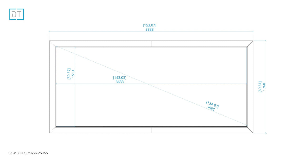 Mask 2s - Side Masking Projection Screen - 2.4:1 Aspect Display Technologies