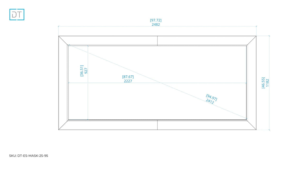Mask 2s - Side Masking Projection Screen - 2.4:1 Aspect Display Technologies