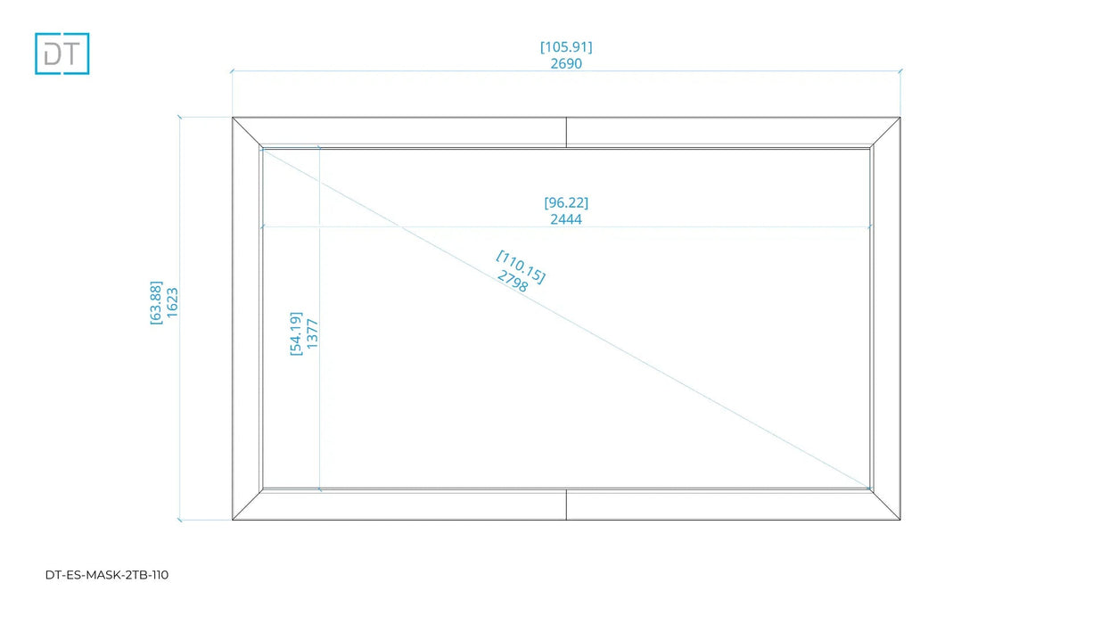 Mask2TB - Top and Bottom Masking Projection Screen - 1.78:1 Aspect Display Technologies